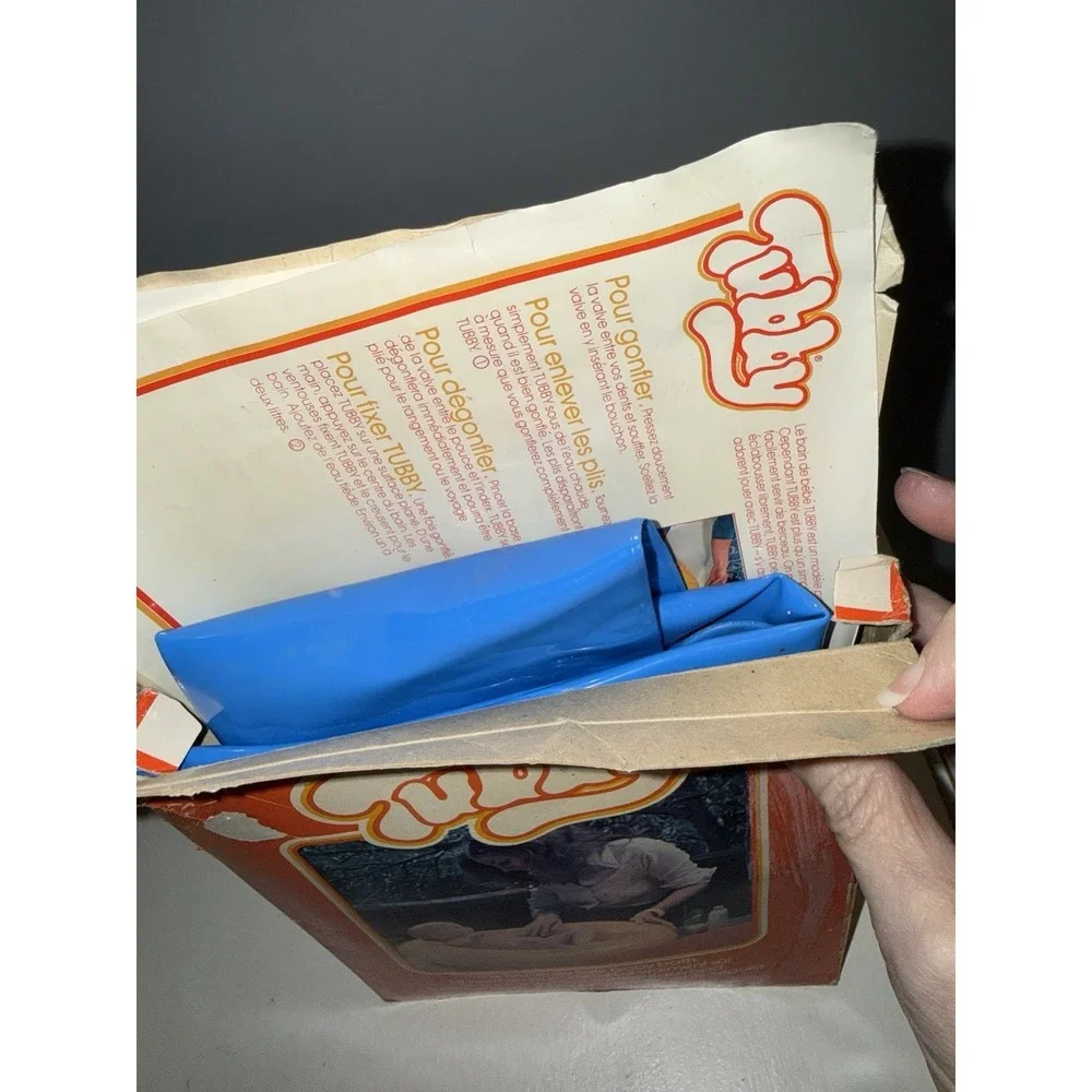 Vintage Tubby Inflatable Baby Bath NOS New Open Original Box 70s 80s BLUE‎